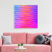 Oranje Paars blauw Abstract schilderen Canvas Afdruk (Insitu (Woonkamer))