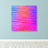 Oranje Paars blauw Abstract schilderen Canvas Afdruk (Insitu (Houten vloer))