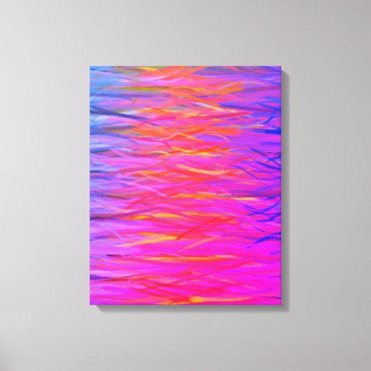 Oranje Paars blauw Abstract schilderen Canvas Afdruk (Voorkant)