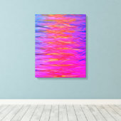Oranje Paars blauw Abstract schilderen Canvas Afdruk (Insitu (Houten vloer))