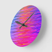 Oranje Paars blauw Abstract schilderen Ronde Klok (Hoek)