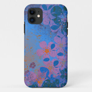 Oranje paars blauw  bloempatroon Case-Mate iPhone case