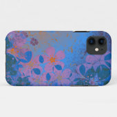 Oranje paars blauw  bloempatroon Case-Mate iPhone case (Achterkant (horizontaal))
