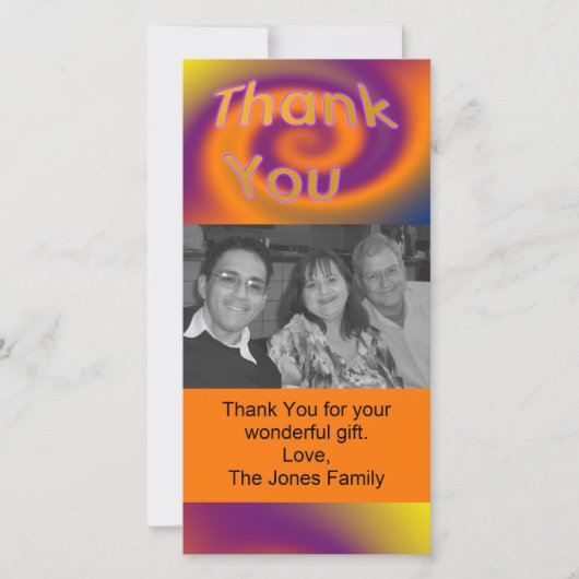 oranje paars dank je bedankkaart (Voorkant)