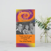 oranje paars dank je bedankkaart (Staand voorkant)