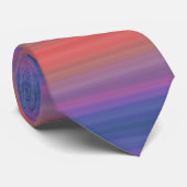 Oranje Paars en blauw horizontaal Stripes ontwerp Stropdas (Opgerold)