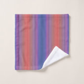 Oranje Paars en blauw Stripes Abstract kunstontwer Bad Handdoek (Wasdoekje)