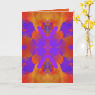Oranje Paars En Rood Abstract Grafisch Kunstontwer Kaart