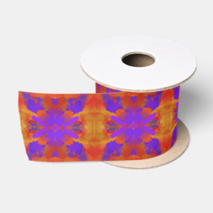 Oranje Paars En Rood Abstract Grafisch Kunstontwer Satijnen Lint