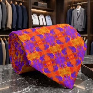Oranje Paars En Rood Abstract Grafisch Kunstontwer Stropdas
