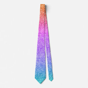 Oranje Paars en Turquoise Glitter & Sparkles Stropdas