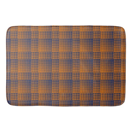 Oranje Paars Geruit Abstract Patroon Badmat (Voorkant)
