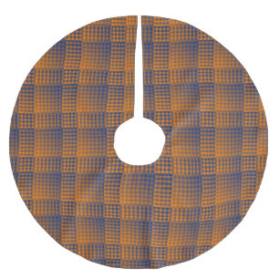 Oranje Paars Geruit Abstract Patroon Kerstboom Rok
