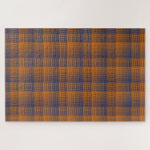 Oranje Paars Geruit Abstract Patroon Legpuzzel (Horizontaal)
