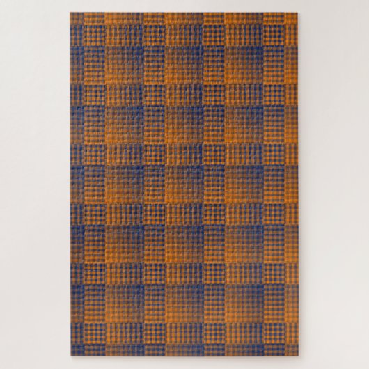 Oranje Paars Geruit Abstract Patroon Legpuzzel (Verticaal)