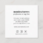 Oranje Paars Icon Vierkante Visitekaartje (Achterkant)