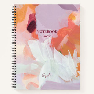 Oranje & Paars   Moderne Abstracte Kunst Persoonli Notitieboek