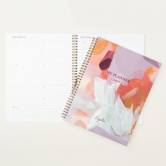 Oranje & Paars | Moderne Abstracte Kunst Persoonli Planner (Display)