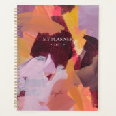Oranje & Paars | Moderne Abstracte Kunst Persoonli Planner (Voorkant)