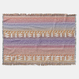 Oranje Paars Ombre Geo Aztec Tribal Print Patroon Deken