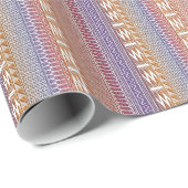 Oranje Paars Ombre Geo Aztec Tribal Print Pattern Cadeaupapier (Rol Hoek)
