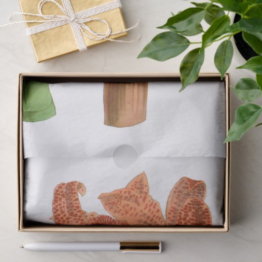 Oranje Paars-orchidebladerpapier Tissuepapier (Geschenk)