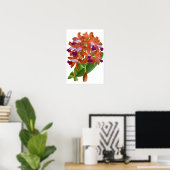  Oranje Paars orchidee ventiel - Poster (Thuiskantoor)