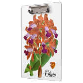 Oranje Paars-orchideklembord Klembord (Links)