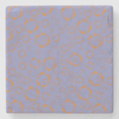 oranje paars vierkantspatroon duizelig stenen onderzetter (Voorkant)