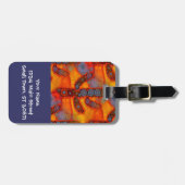 Oranje Paars zuidwest Saguaro Cactus Mosaic Bagagelabel (Voorkant horizontaal)