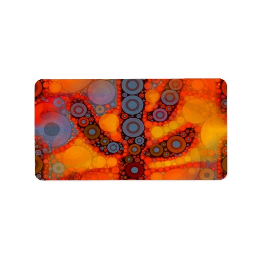 Oranje Paars zuidwest Saguaro Cactus Mosaic Etiket (Voorkant)