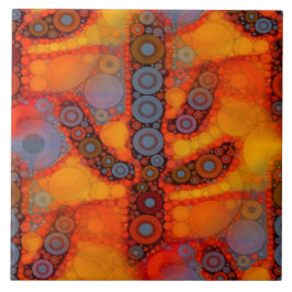 Oranje Paars zuidwest Saguaro Cactus Mosaic Tegeltje