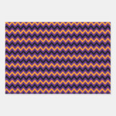 Oranje Paars zwarte Chevron Striped Halloween Inpakpapier Vel (Voorkant 3)
