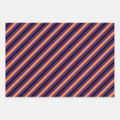 Oranje Paars zwarte Chevron Striped Halloween Inpakpapier Vel (Voorkant 2)