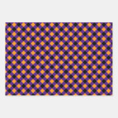 Oranje Paars zwarte Chevron Striped Halloween Inpakpapier Vel (Voorkant)