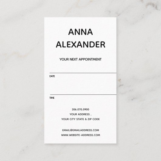 Oranje Paarse Abstracte Waterverf Afsprakenkaartje (Achterkant)