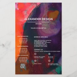 Oranje Paarse Abstracte Waterverf, Diensten Flyer