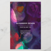 Oranje Paarse Abstracte Waterverf, Diensten Flyer (Achterkant)