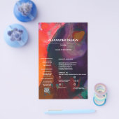 Oranje Paarse Abstracte Waterverf, Diensten Flyer (Enkel)