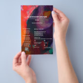 Oranje Paarse Abstracte Waterverf, Diensten Flyer (Hand)