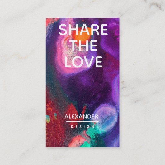 Oranje Paarse Abstracte Waterverf Verwijzing (Voorkant)