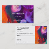 Oranje Paarse Abstracte Waterverf Verwijzing (Voorkant / Achterkant)