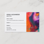 Oranje Paarse Abstracte Waterverf Verwijzing (Achterkant)