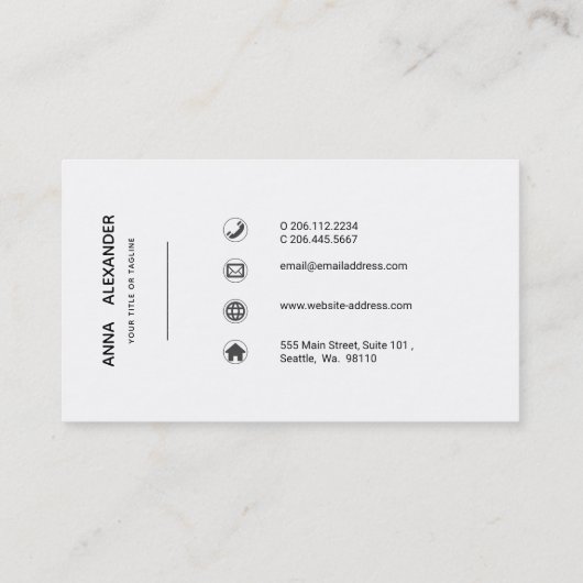 Oranje Paarse Abstracte Waterverf Visitekaartje (Achterkant)