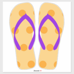 Oranje Paarse Beachy Teenslippers Beach Sandalen Sticker