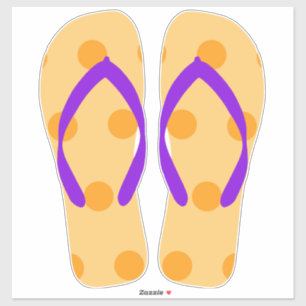 Oranje Paarse Beachy Teenslippers Beach Sandalen Sticker