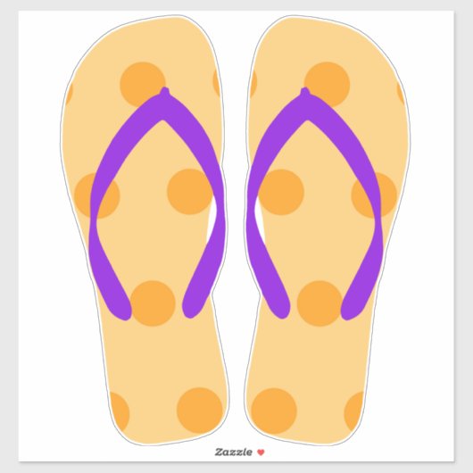 Oranje Paarse Beachy Teenslippers Beach Sandalen Sticker (Vel)