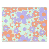 Oranje Paarse Blauwe Retro Y2K 70s Bloempatroon Tafelkleed (Voorkant (Horizontaal))