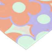 Oranje Paarse Blauwe Retro Y2K 70s Bloempatroon Tafelkleed (Gekanteld)