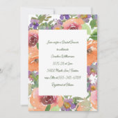 Oranje Paarse Bloemen Hand geschilderd Vrijgezelle Kaart (Voorkant)